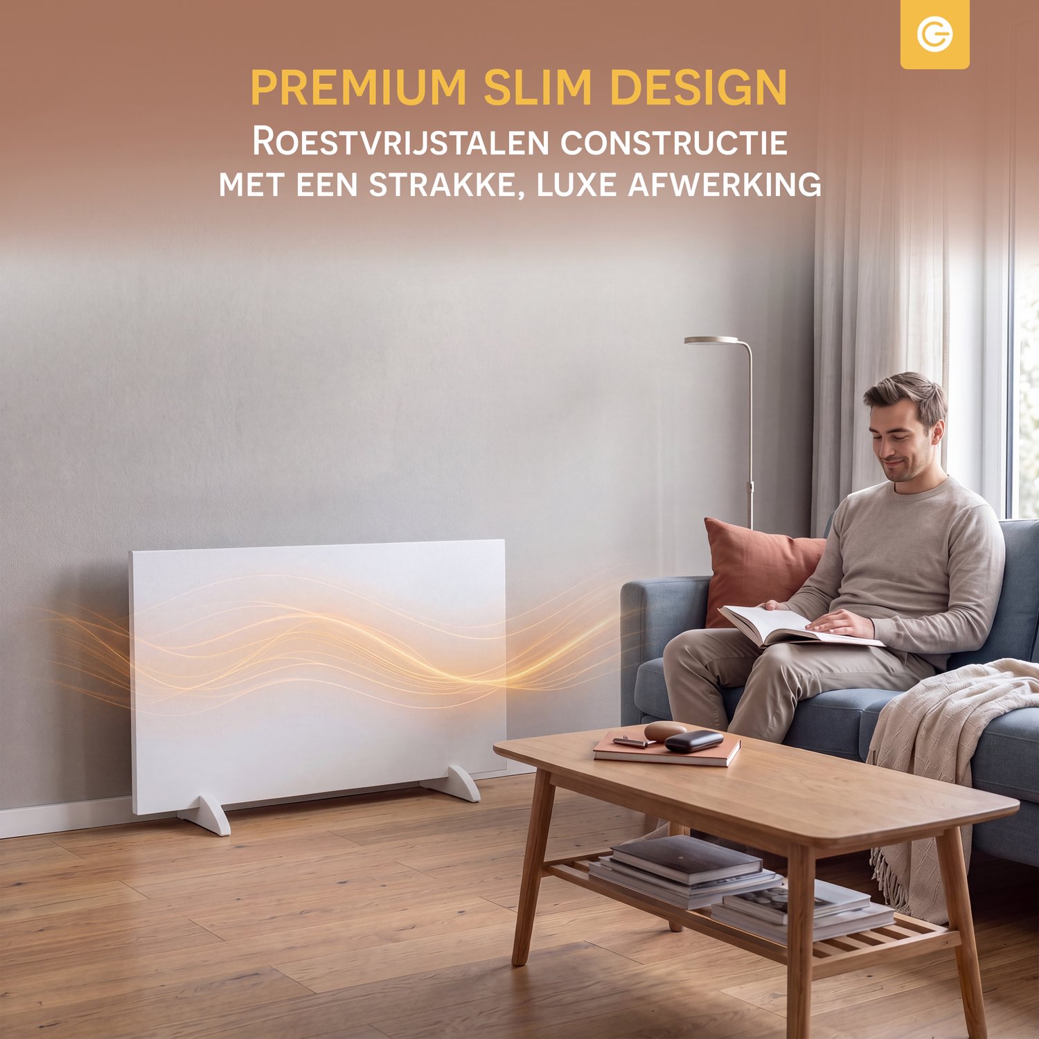 Silvergear Infrarood Verwarmingspaneel Premium - Infrarood Paneel - Verplaatsbaar - WIFI - 450W - Wit – foto 3