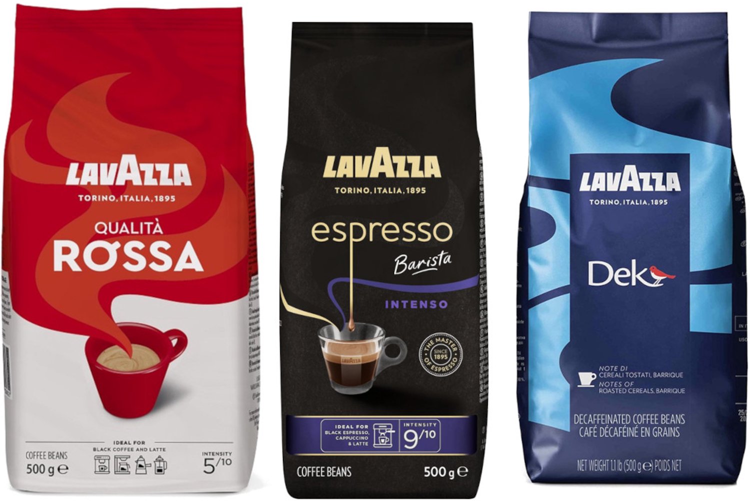 Lavazza Qualita Rossa Espresso Barista Intenso Dek - Proefpakket - 1500g (3x500g)