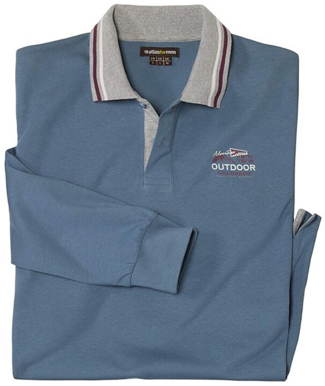 ATLAS FOR MEN - Set van 2 polo's met lange mouwen - Heren - Verkrijgbaar in grote maten - XL