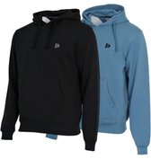 2-Pack Donnay - Fleece sweater met capuchon (Sem) - Sporttrui - Heren - Black/Denim blue (659) - maat L