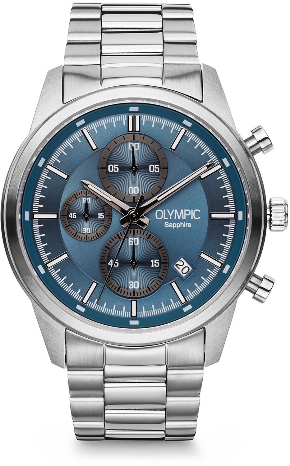 Olympic OL1HSS003 Coast Heren Horloge Zilverkleurig, Blauwe Wijzerplaat