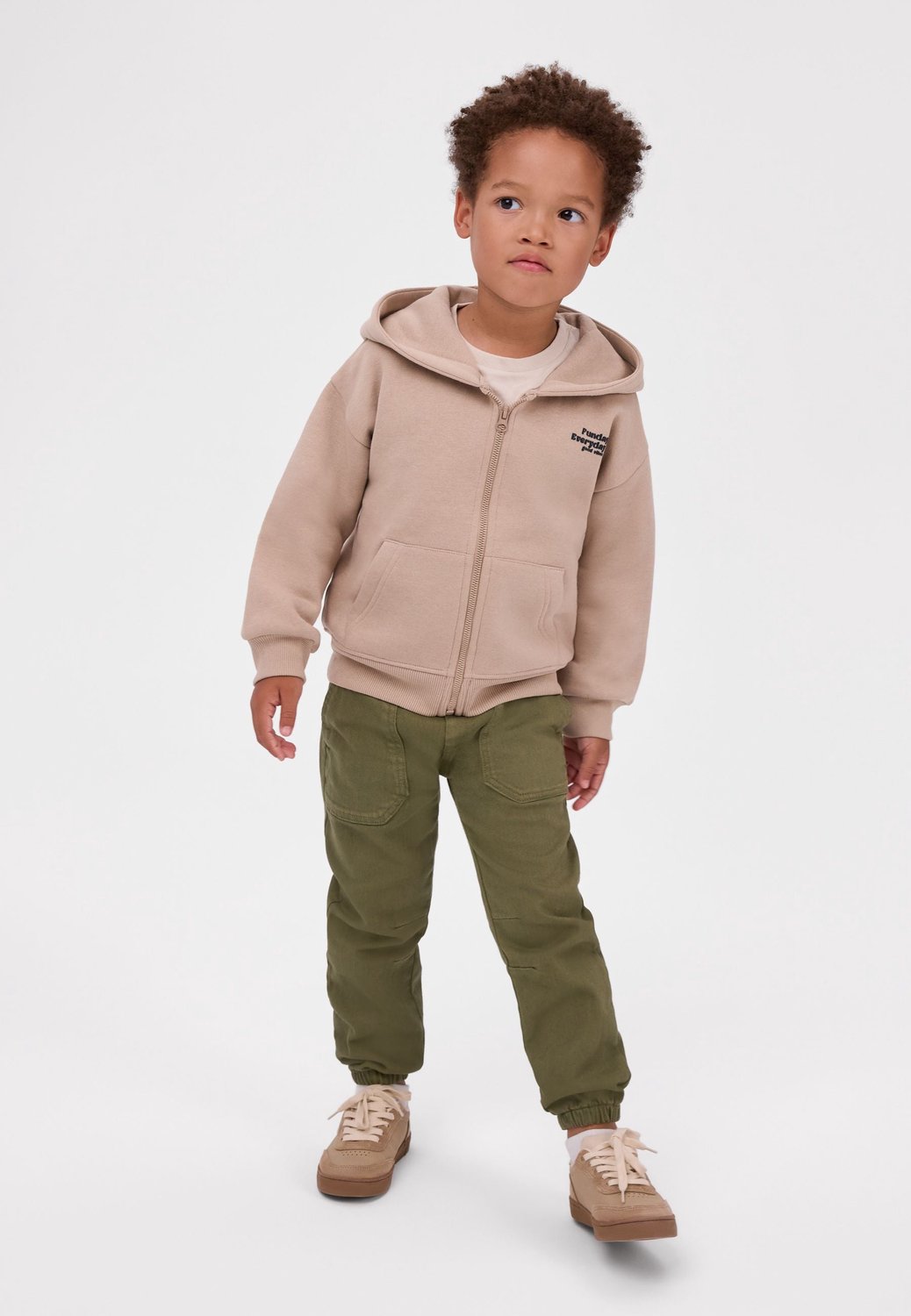 Minoti joggingbroek jongens – twill – elastische enkelboordjes – olijfgroen