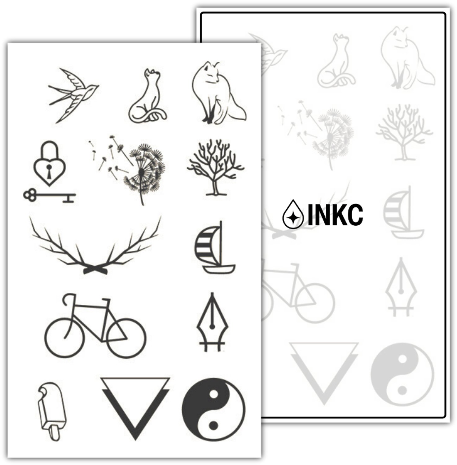 INKC - Tijdelijke Tattoo - Set - Nep Tattoo - Plak Tattoos - Blijft tot 2 weken - 11 x 18cm