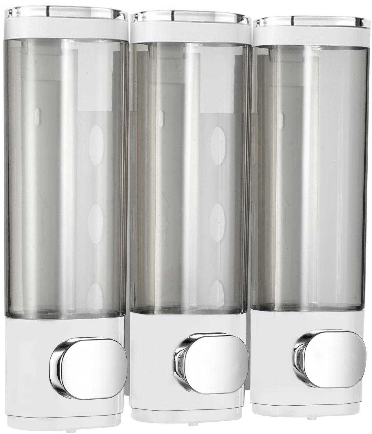 Famanu – Zeepdispenser met 3 Compartimenten, 300ml, Wandmontage, Wit, Set van 3