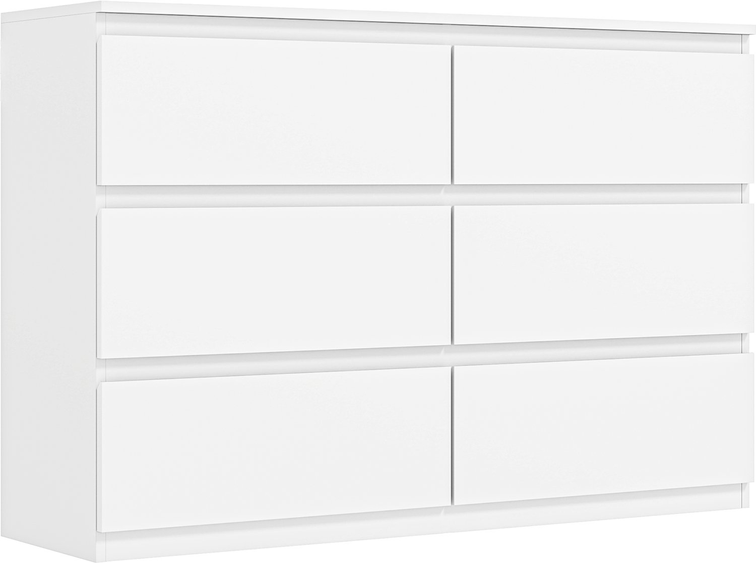 Homona Ladekast - Met 6 lades - 112 x 34 x 75 cm - Wit