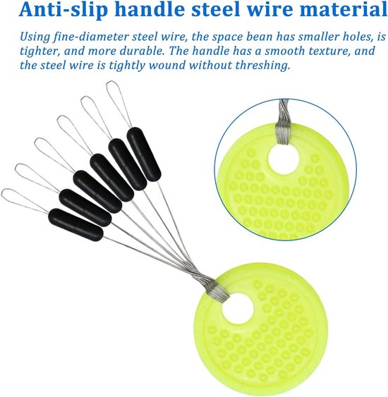 210 Stuks Rubber Stoppen voor Vissen - 6-in-1 Set, Multikleur, Ideaal voor Hengelsport en Vissers — afbeelding 2