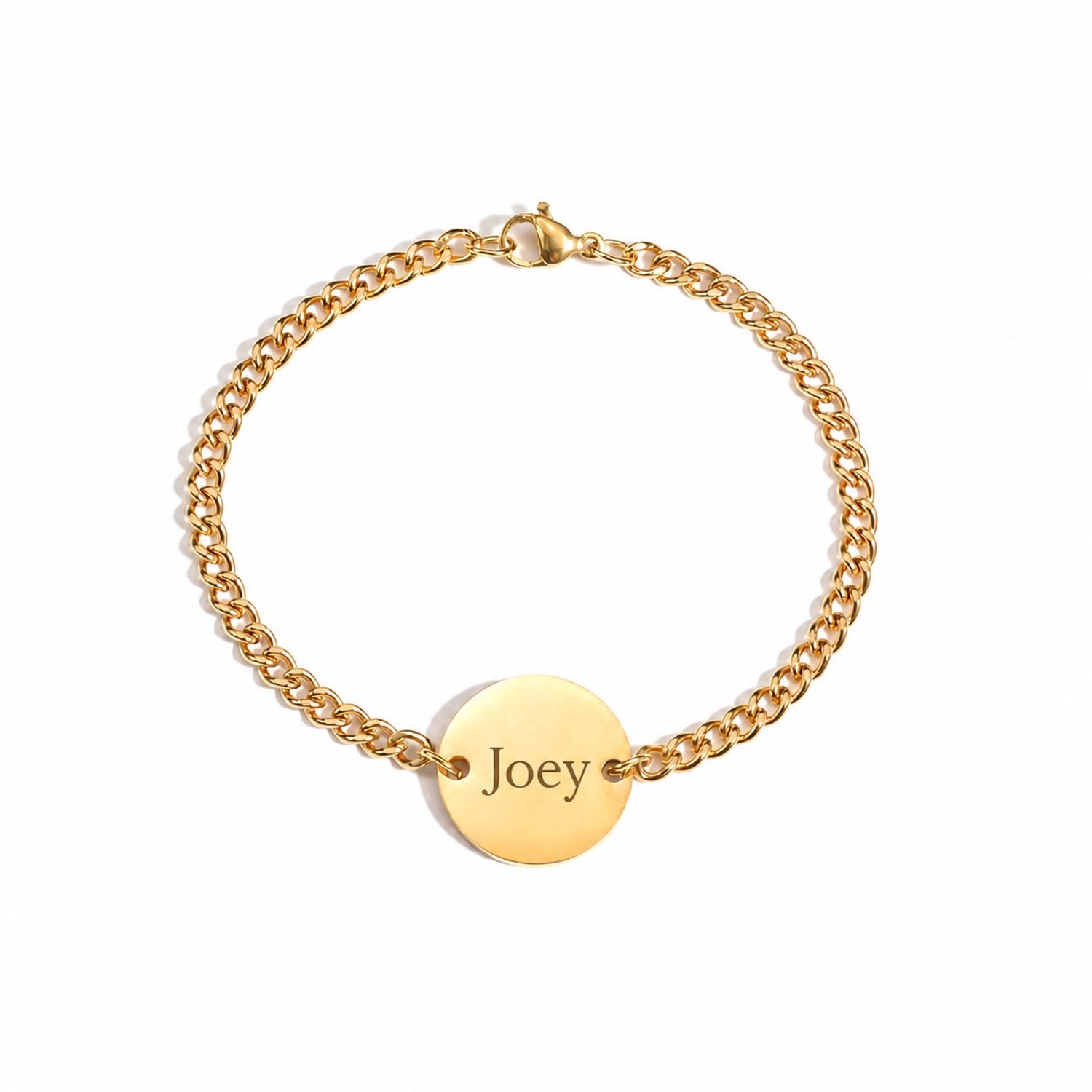 Heren Armband Munt met Naam Goud