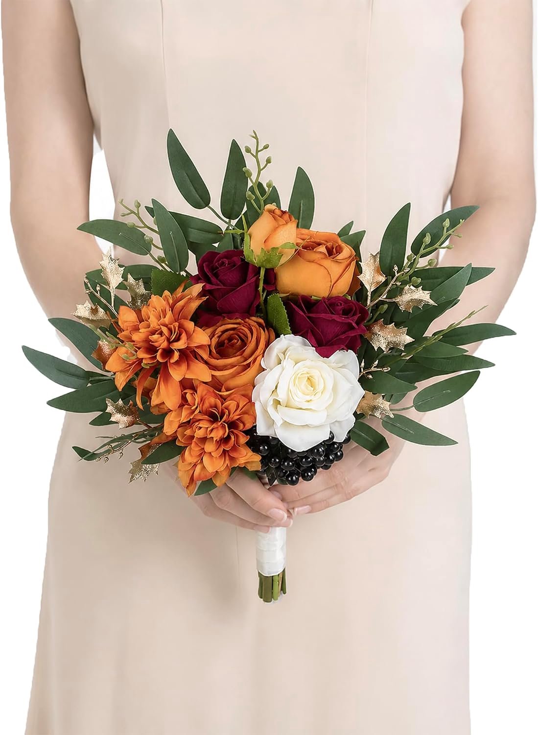 Bruiloft Boeketten Voor Bruidsmeisjes Verbrand Oranje Bruidsmeisje Kunstbloemen Terracotta Boeket Bruiloft Prom Homecoming