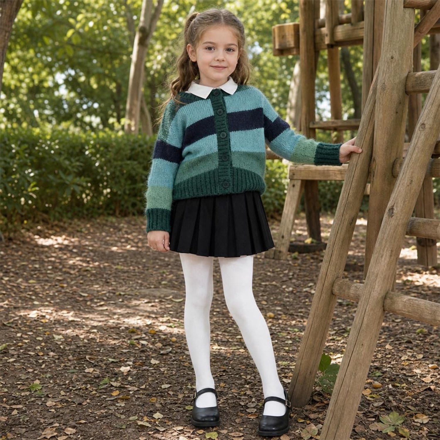 Panty voor meisjes, leggings gevoerd met fleece voor