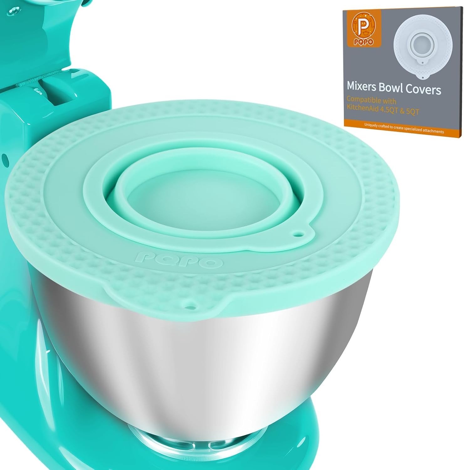 Siliconen Deksel voor Mengkom van 4.5-5 Liter met Kantelkop, Ideaal voor Koken en Bewaren, Vouwbare Kom (Groen)