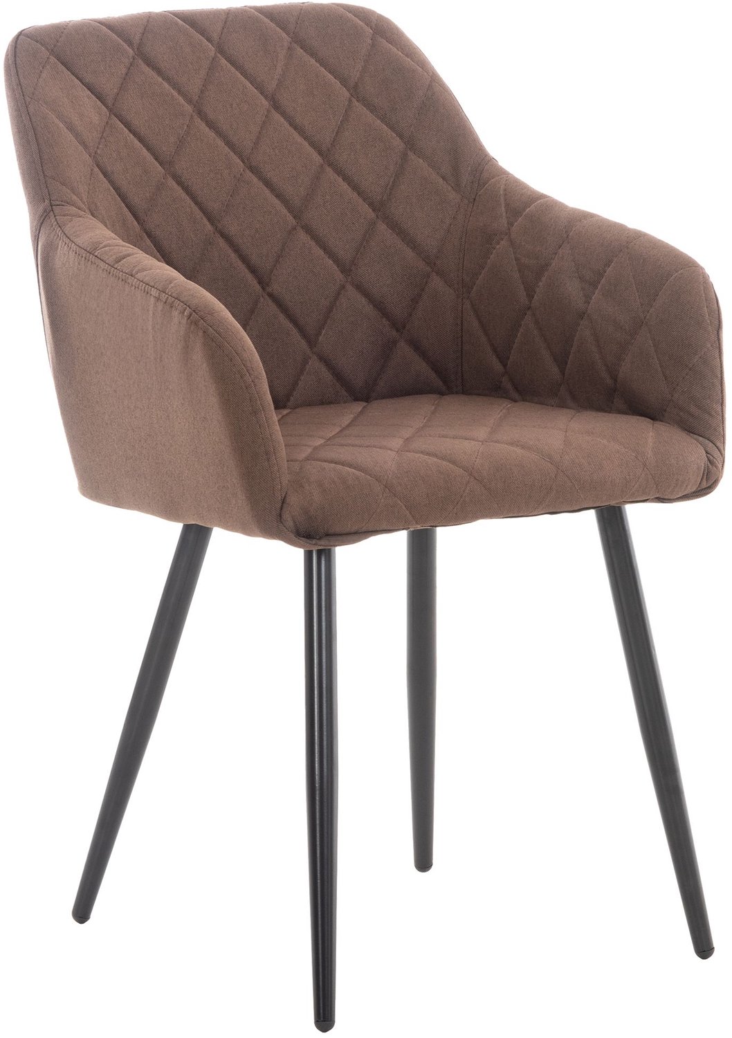 Luxe Comfort Eetkamerstoel - Met armleuningen - Stof - Bruin