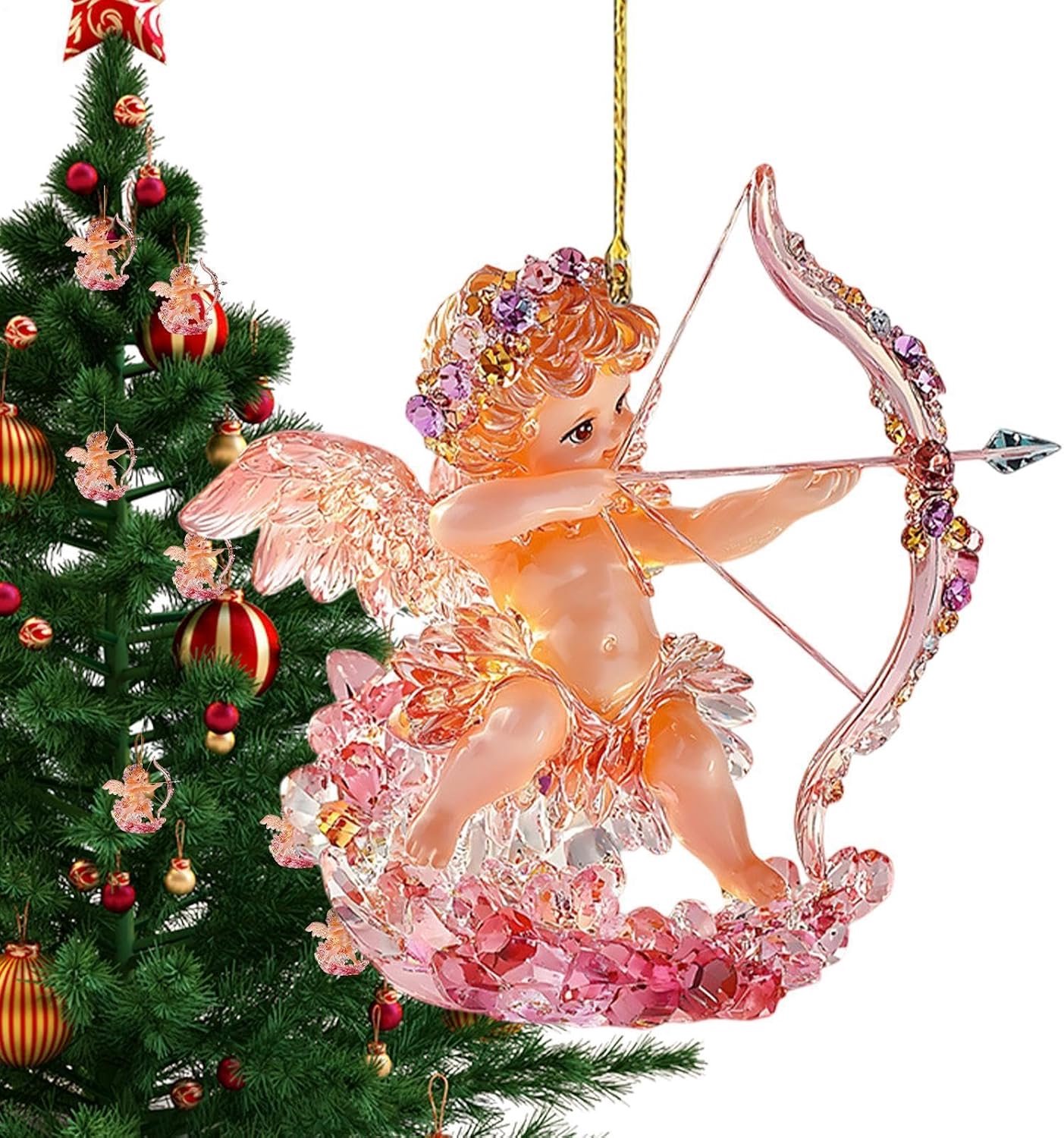 Engelornamenten voor kerstboom,Kleine engelornament Multifunctioneel