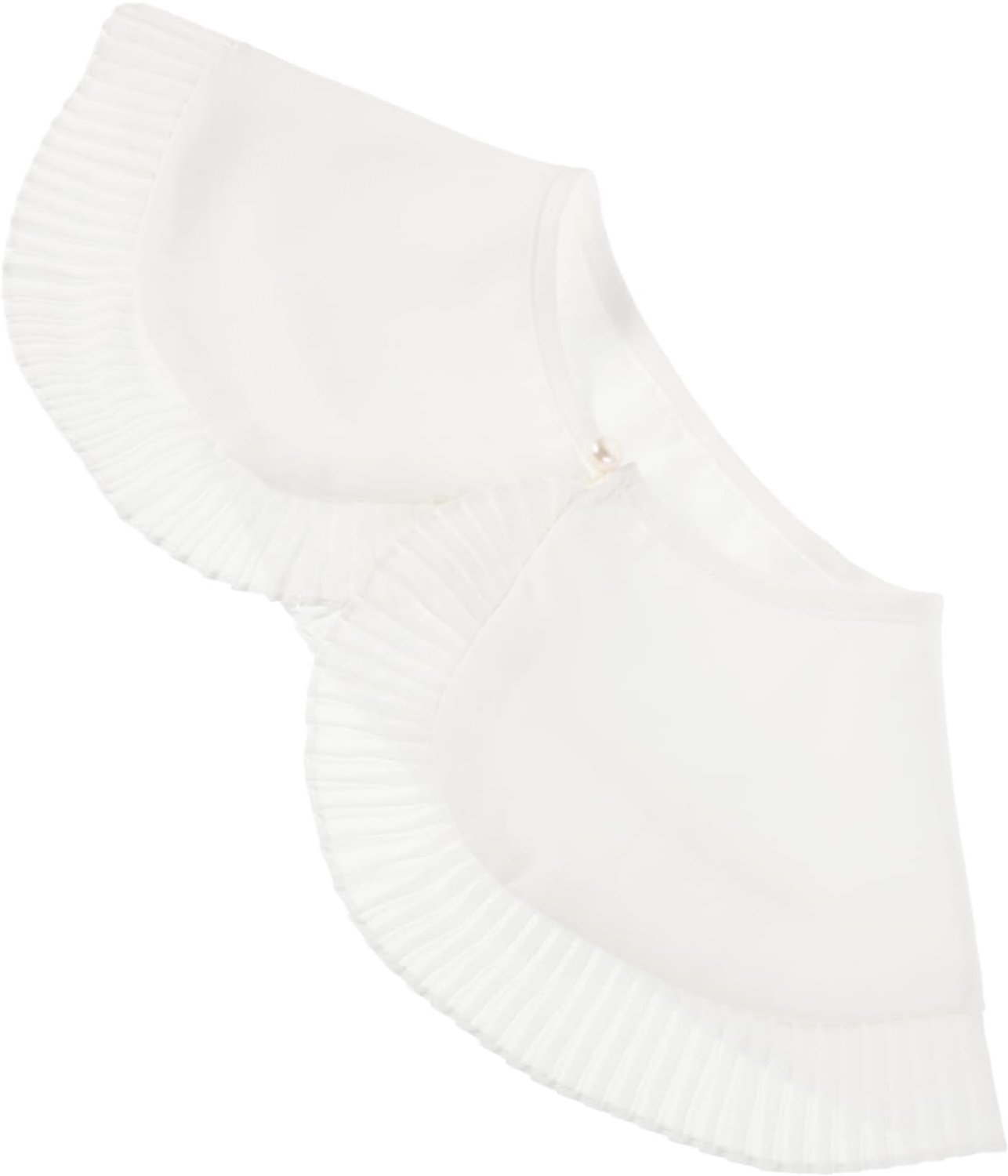 Sjaal valse kraag nep halsband nep-kraag voor dames afneembaar gerimpelde nepkraag overhemd met afneembare kraag valse overhemdkraag gegolfde kraag polyester wit
