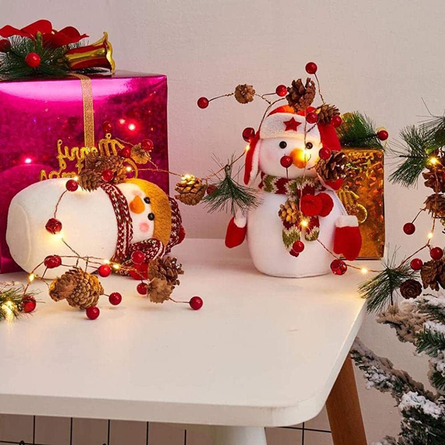 100 Stuks Kunstmatige Hulstbessen Helder Rood 10 Mm Bessendecor voor Doe-het-zelf-kerstkransen en Ambachten