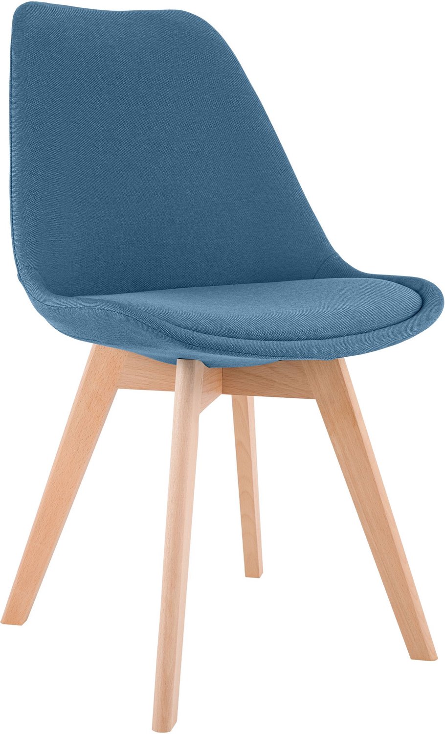 Luxe Comfort Eetkamerstoel - Stof - Blauw Stof/blauw