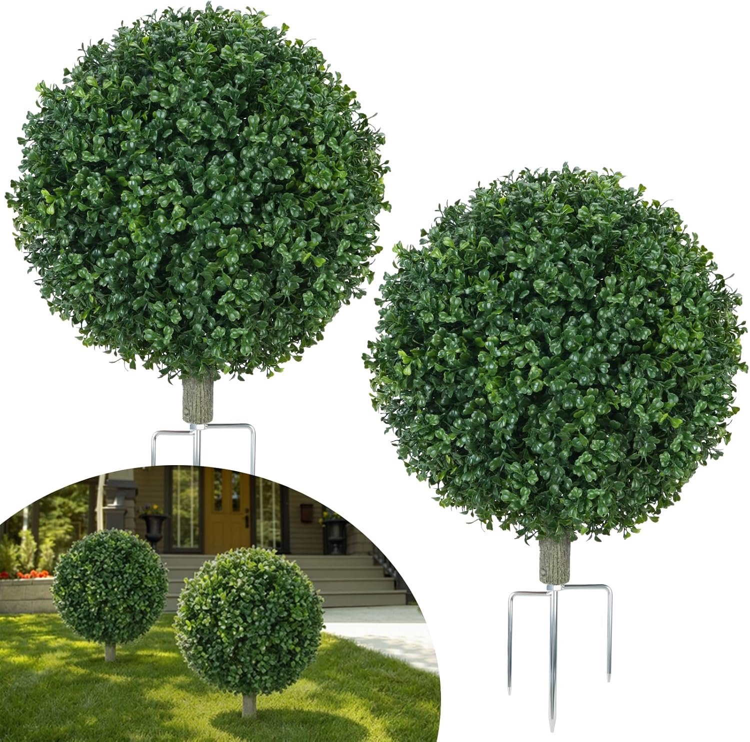 65cm set van 2 kunstbuxusballen