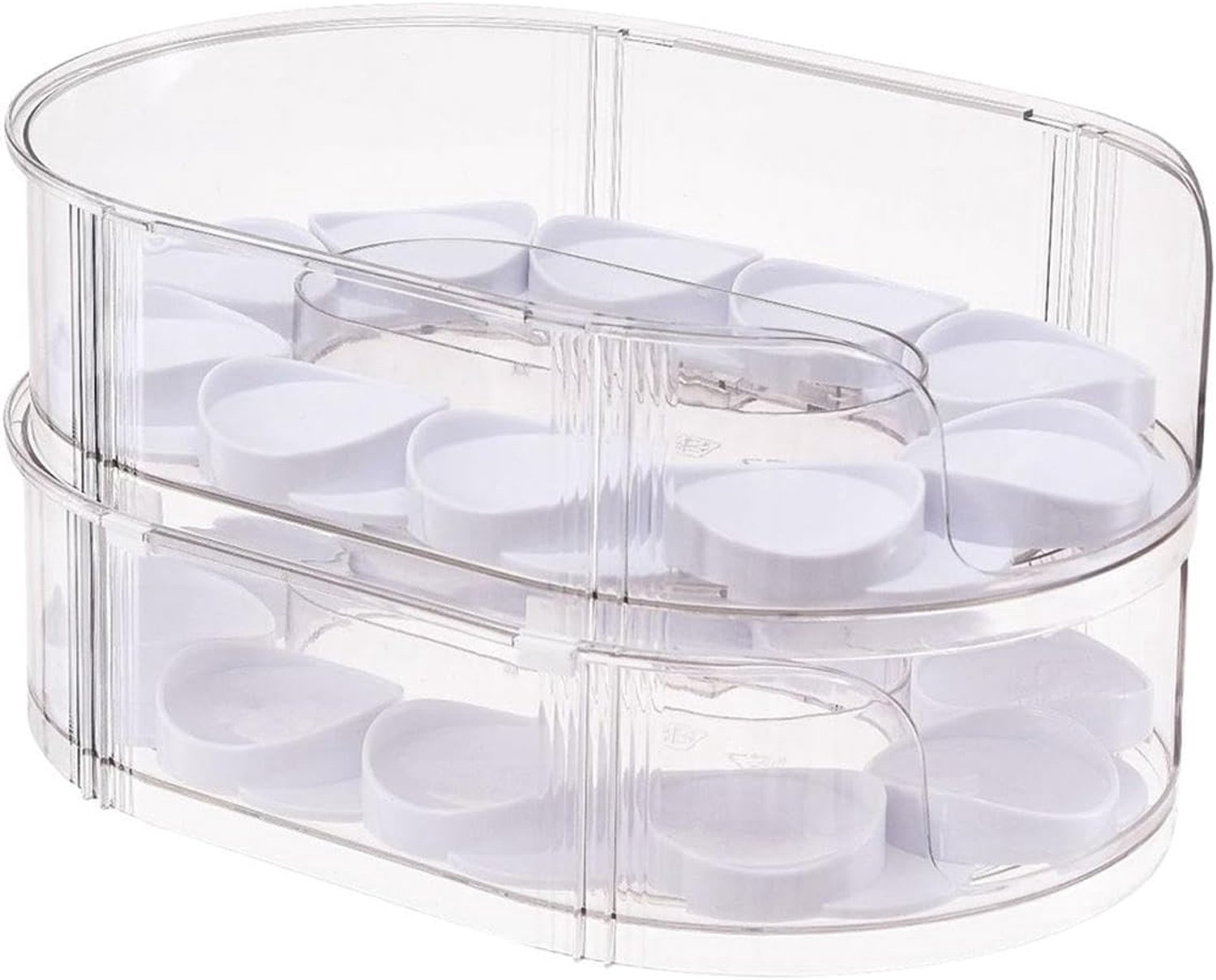 Organizer voor eieren voor koelkast, transparant, 2 stuks, stapelbaar