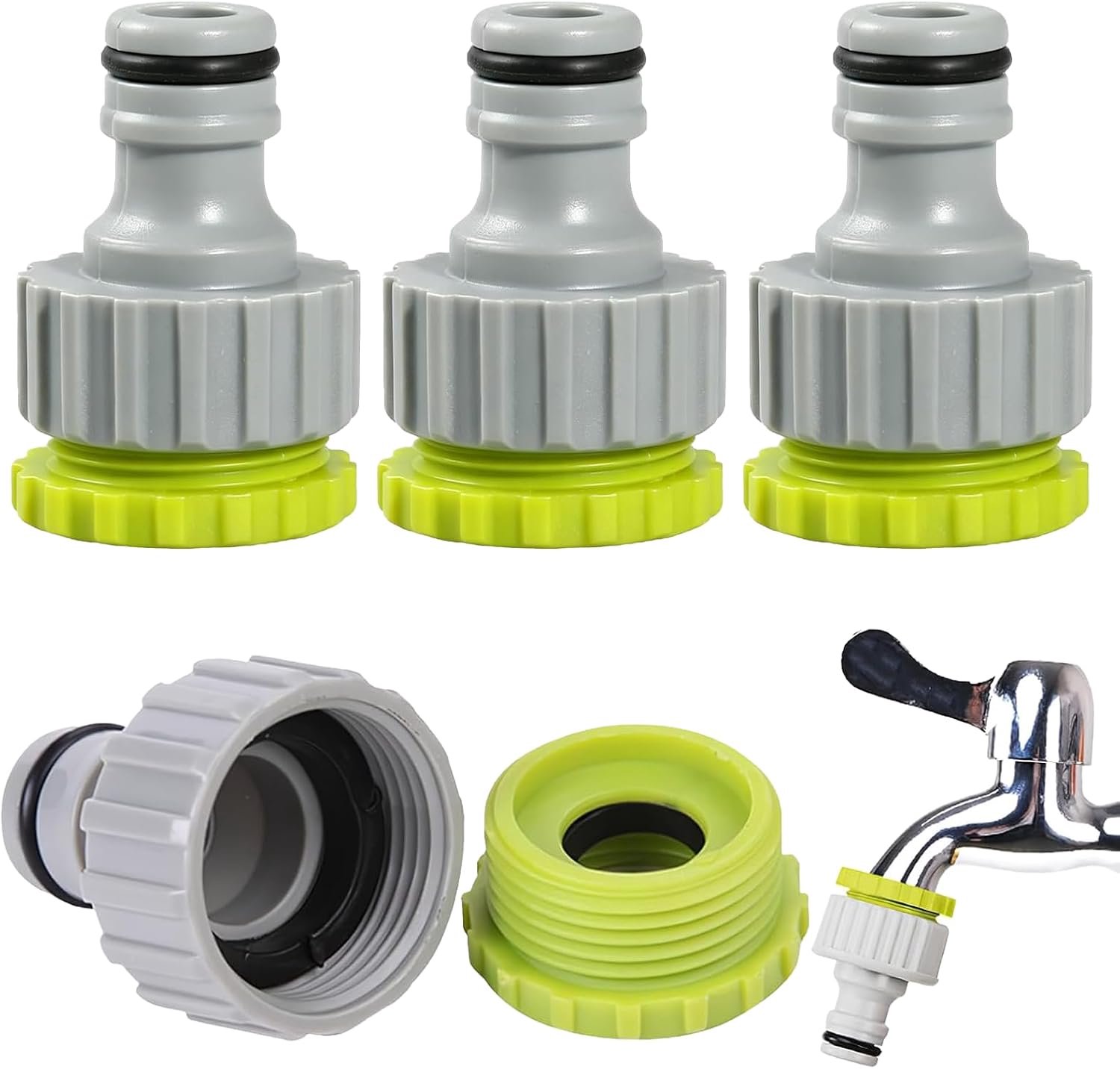 3 stuks kraanaansluiting voor Gardena waterkraan adapter tuinslang