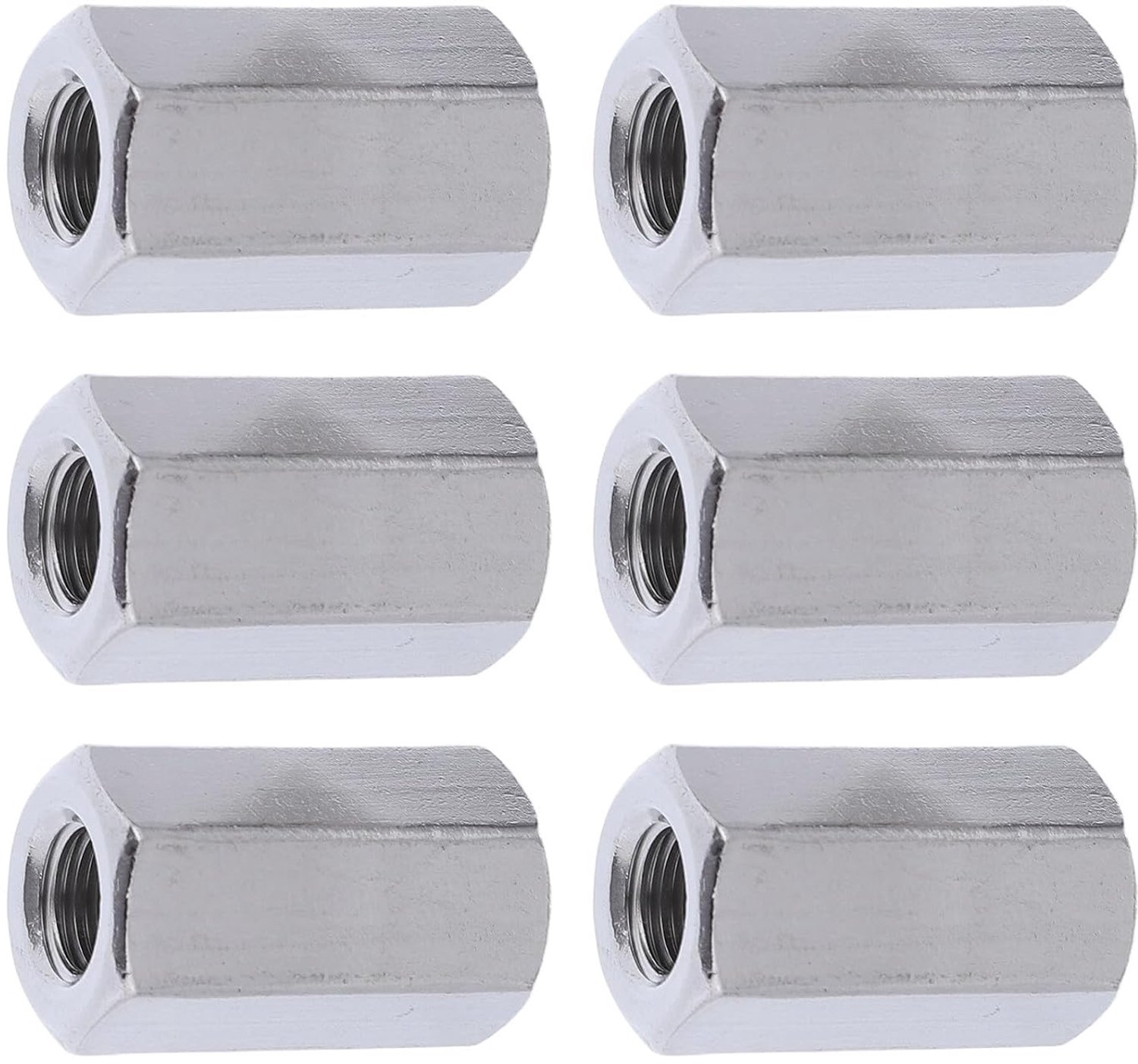 20 Stuks Rvs Hexagonale Verlengde Koppeling Moeren Roestvrij Stalen Dikke Zeskant Connector voor Draadstangen Veilig Lassen Hoge Koppelondersteuning