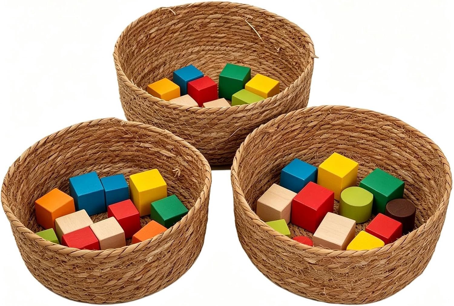 Mand voor Opbergen 3 stuks natuurlijke opbergdozen