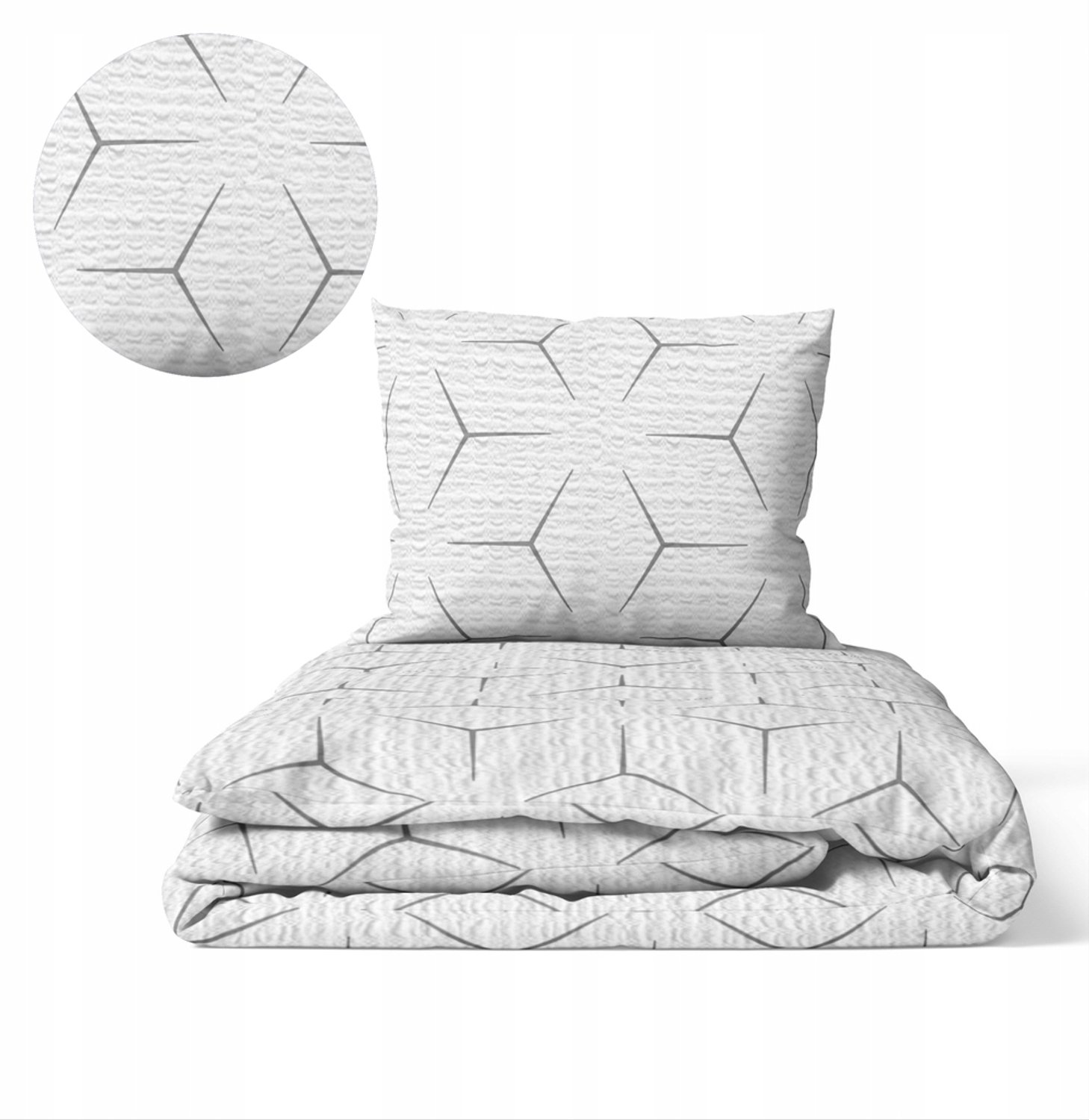 Kora Beddengoed Set 160x200cm Wit/Grijs - Nederlands Product