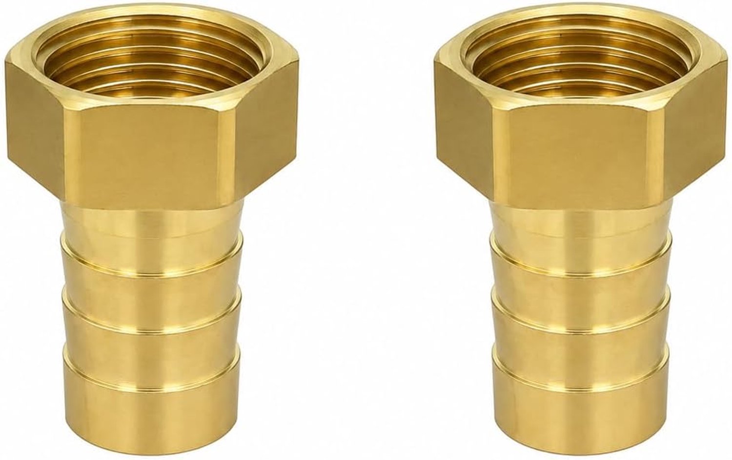 2 stuks slangtuit 16 mm, messing fitting met 1/2 inch binnendraad