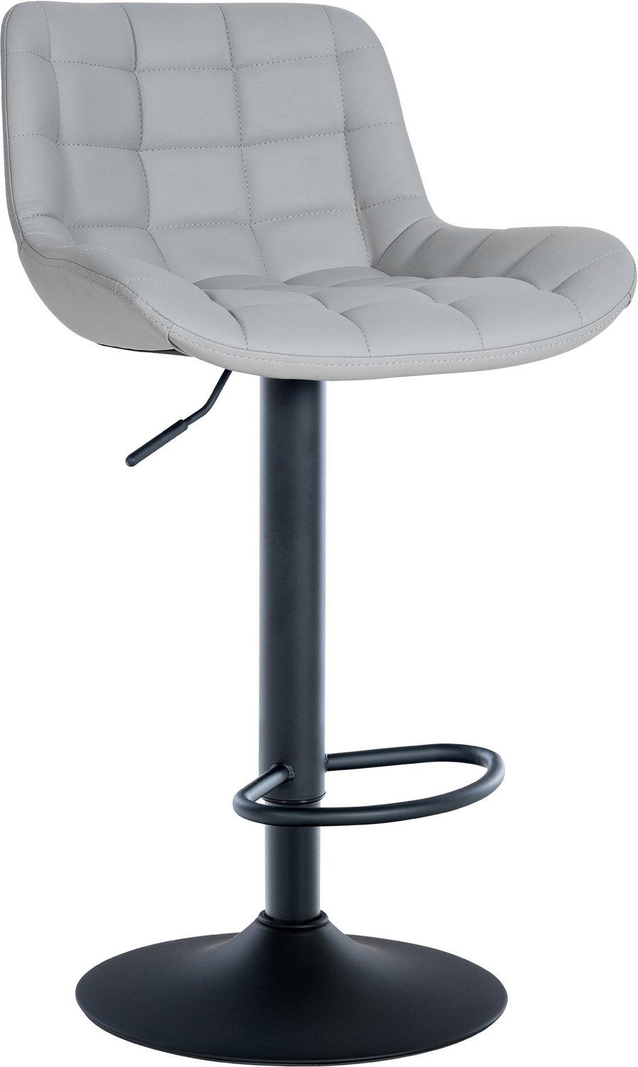 Luxe Comfort Barkruk - Verstelbaar - Kunstleer - Grijs zwart/grijs
