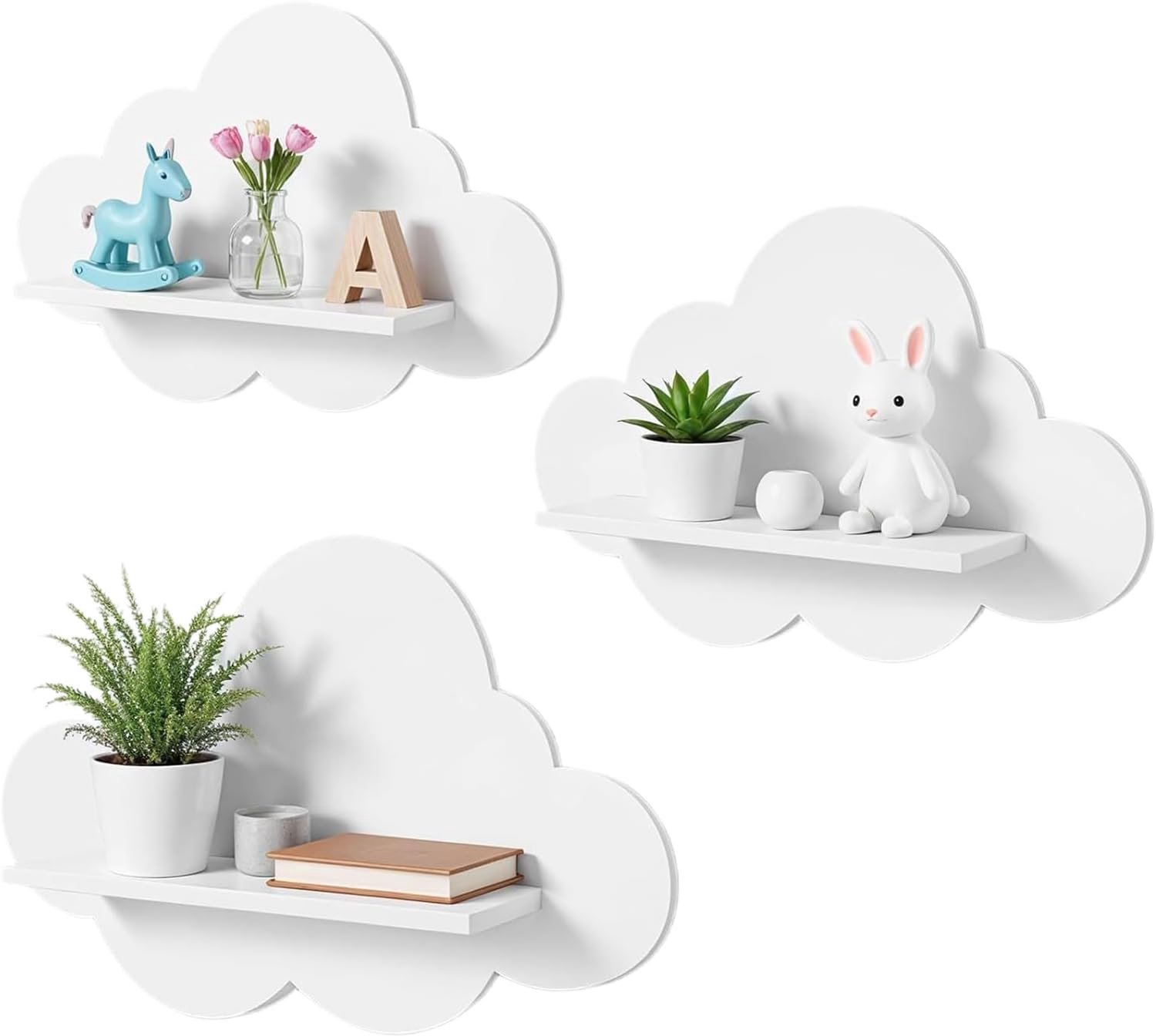 Planken voor slaapkamer, drijvende opbergdisplay - decoratieve wandplanken, voor kinderkamer, badkamer, keuken, werkplek, slaapzaal, boek, plant, pop, parfum, make-up, ijdelheid
