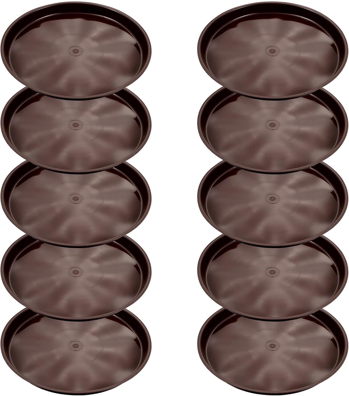 10 Stuks Delige Matte Koffiekleurige Plantenschaaltjes van Dik Plastic Ronde Indoor Plantenbak Onderzetters Stabiele Wateropvangbakken voor Binnenpotten Geschikt voor Standaardmaat