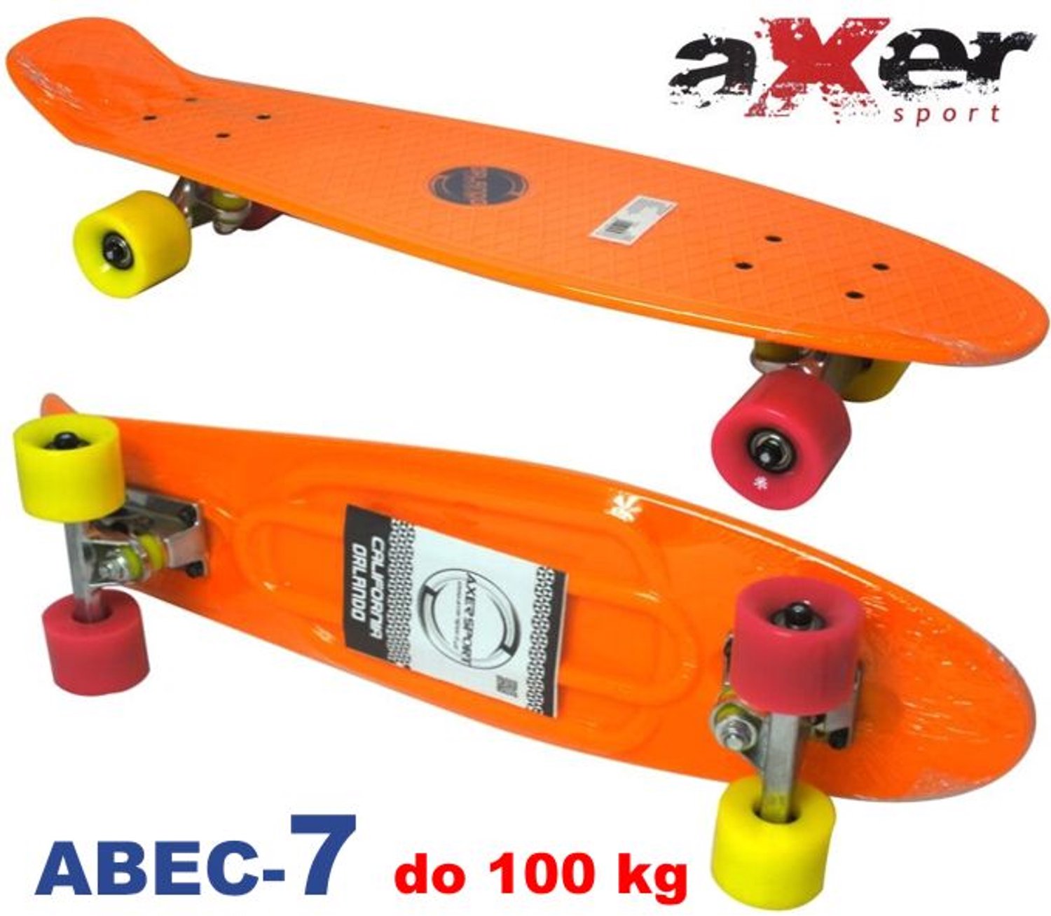 Axer Sport California Skateboard 100kg ABEC-7 Oranje