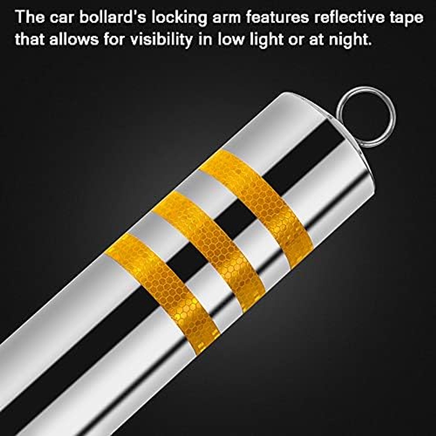 Bolderpaal met ketting en expansiebouten (set van 2), roestvrijstalen parkeerbarrière voor oprit Parkeerruimte Afschermingsgebieden Bouwplaatsen Garage Parkeerhulp (76x650mm)