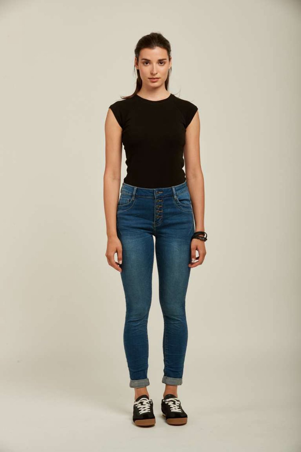 Broek Toxik3 5 button slim fit dark crinkle jeans