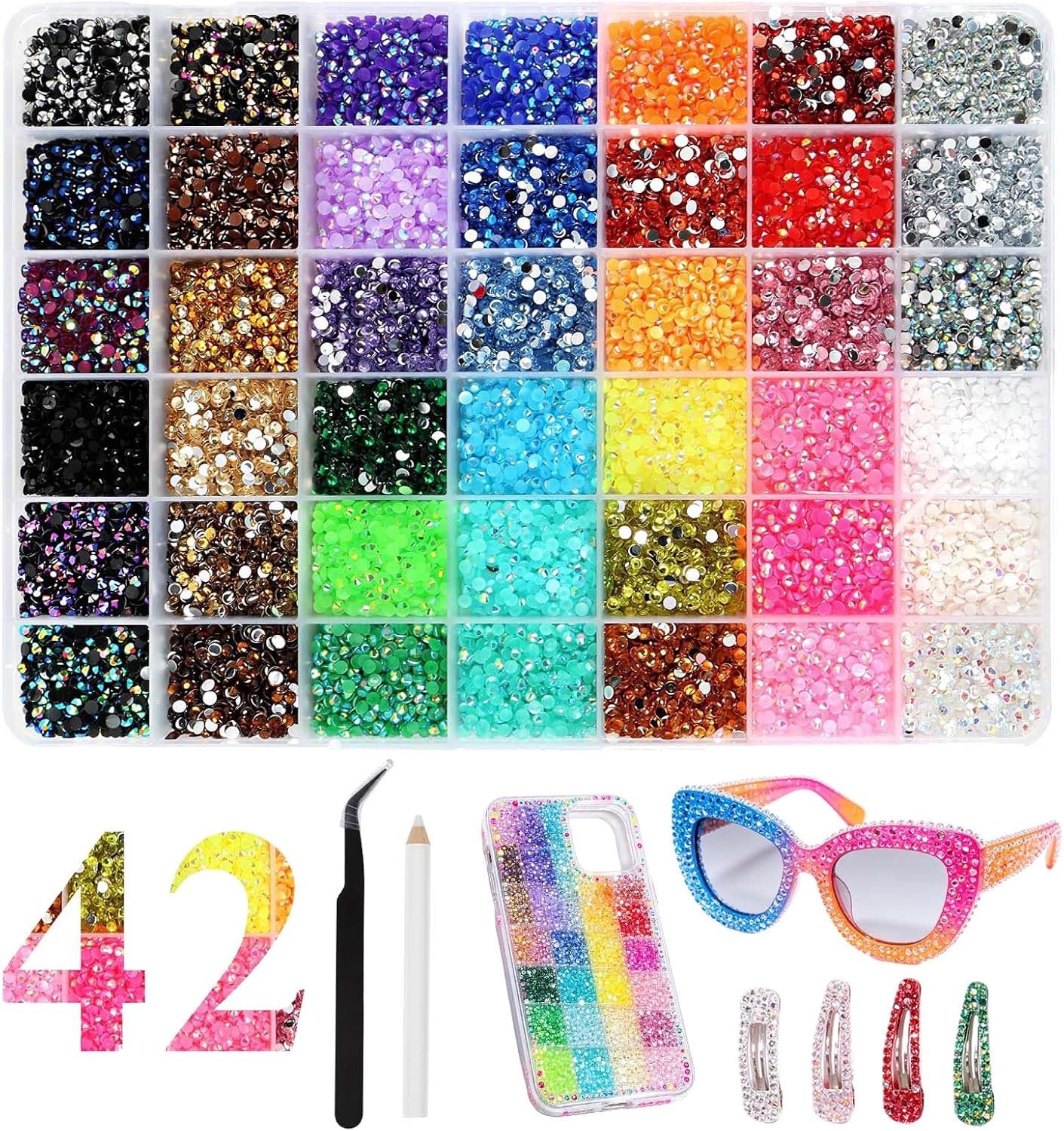 33000 stuks Bedazzler Kit 42 kleuren 3 mm strass-steentjes set