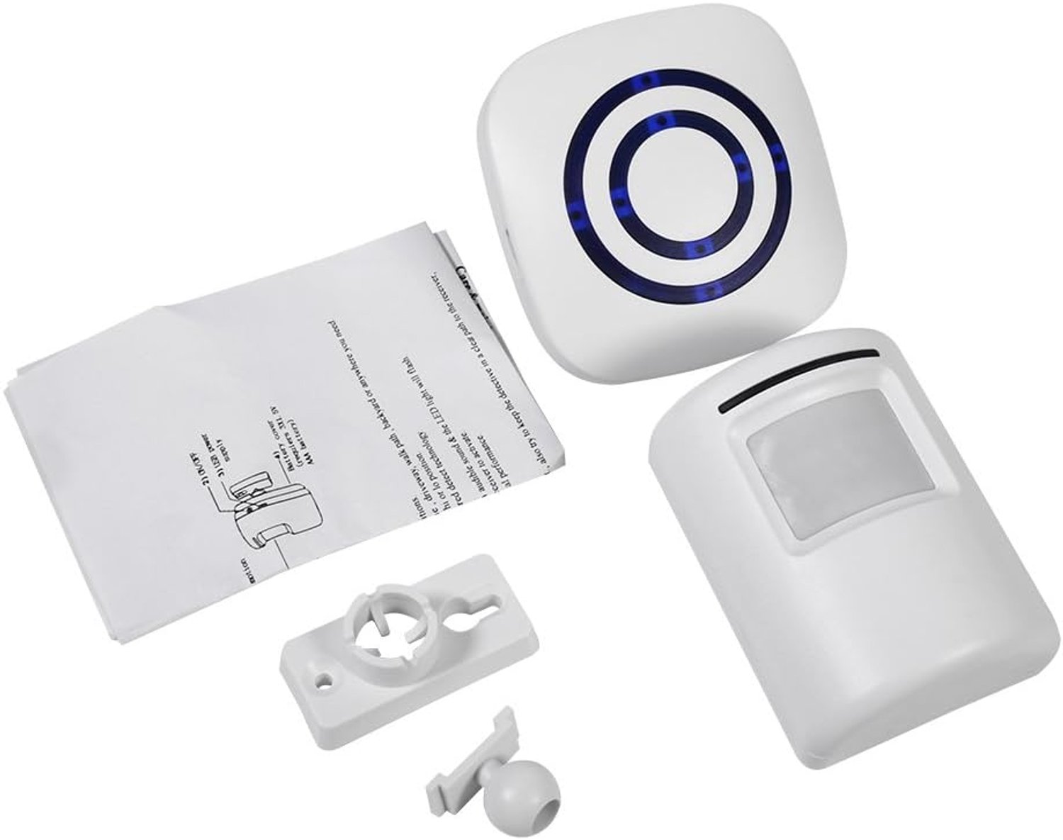 Deurbel met bewegingssensor, draadloze opritdeurbel voor huisbeveiliging, zakelijke deurbel voor bezoekers met 1 plug-in ontvanger en 1 PIR-bewegingssensordetector, weerbestendige
