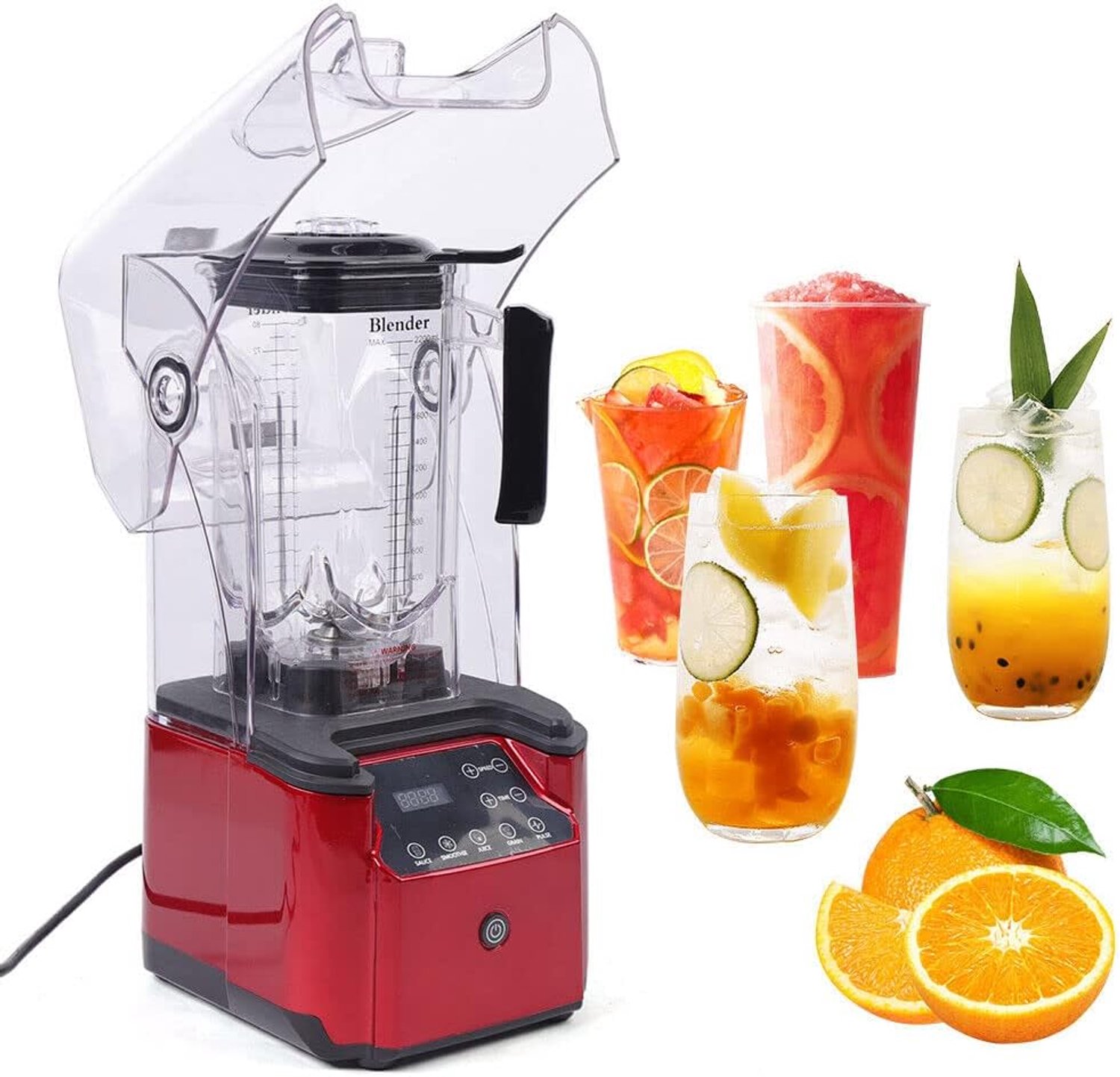 2200 W blender smoothie mixer ice cream maker intelligente krachtige mixer geluidsdichte smoothie-maker 2,2 l