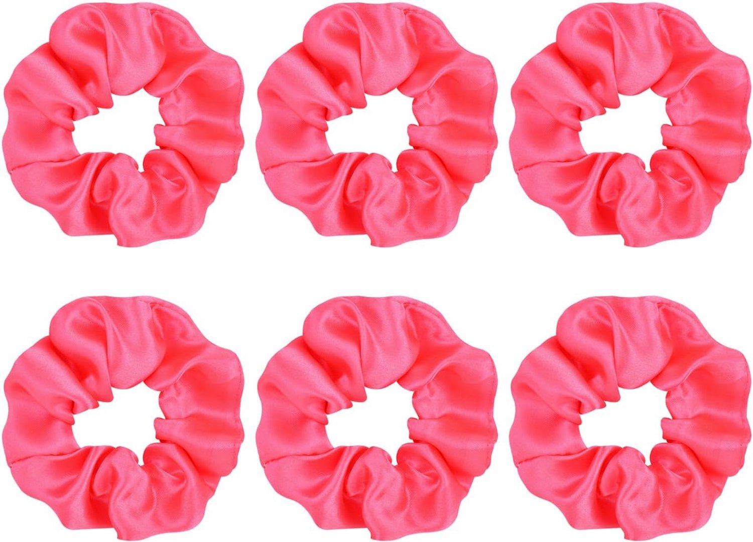 6 Stks Elastische Neon Roze Haar Ring, Eenvoudige Paardenstaart Haar Ring, Jaren 1980 Meisje Haar Accessoires, Spiraal Haar Houder.
