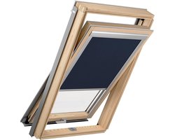 - Dakraamrolgordijn - Verduisteringsrolgordijn Compatibel met VELUX SK06: GFL, GGL, GGU, GHL, GHU, GLL, GLU, GPL, GPU, GTN, GZL - 114x118 cm – Donkerblauw