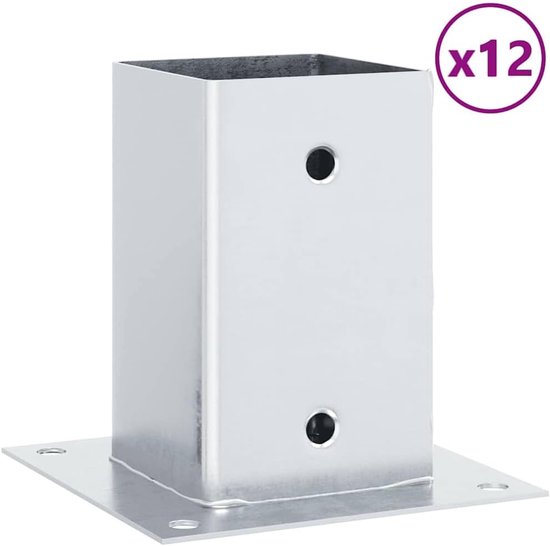 Set van 12 paaldragers 81 x 81 mm - thermisch verzinkt staal — afbeelding 4