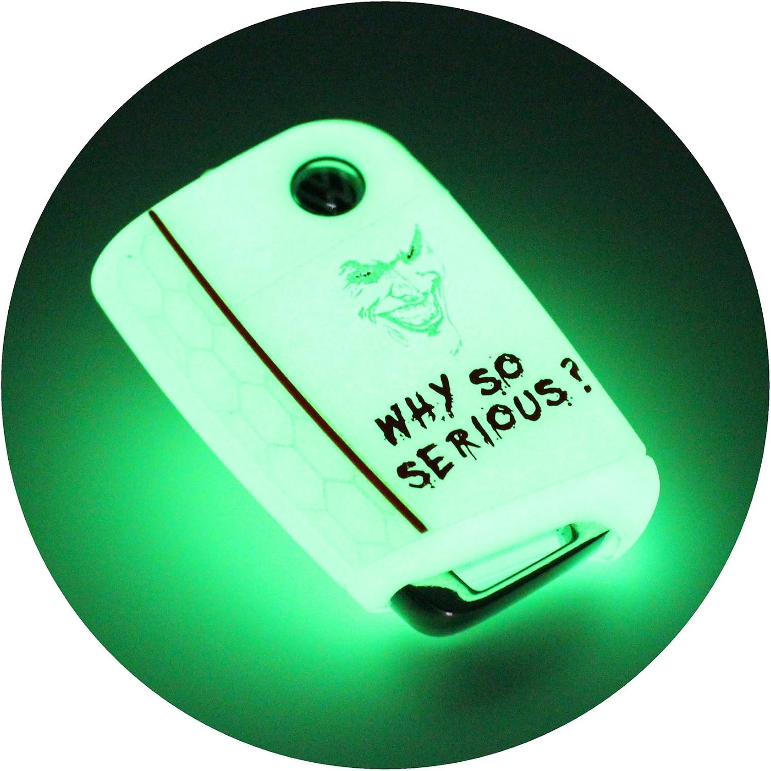 Sleutelhoes VB voor 3 knoppen autosleutel siliconen cover sleutelhoes etui beschermhoes (Joker nachtlicht)