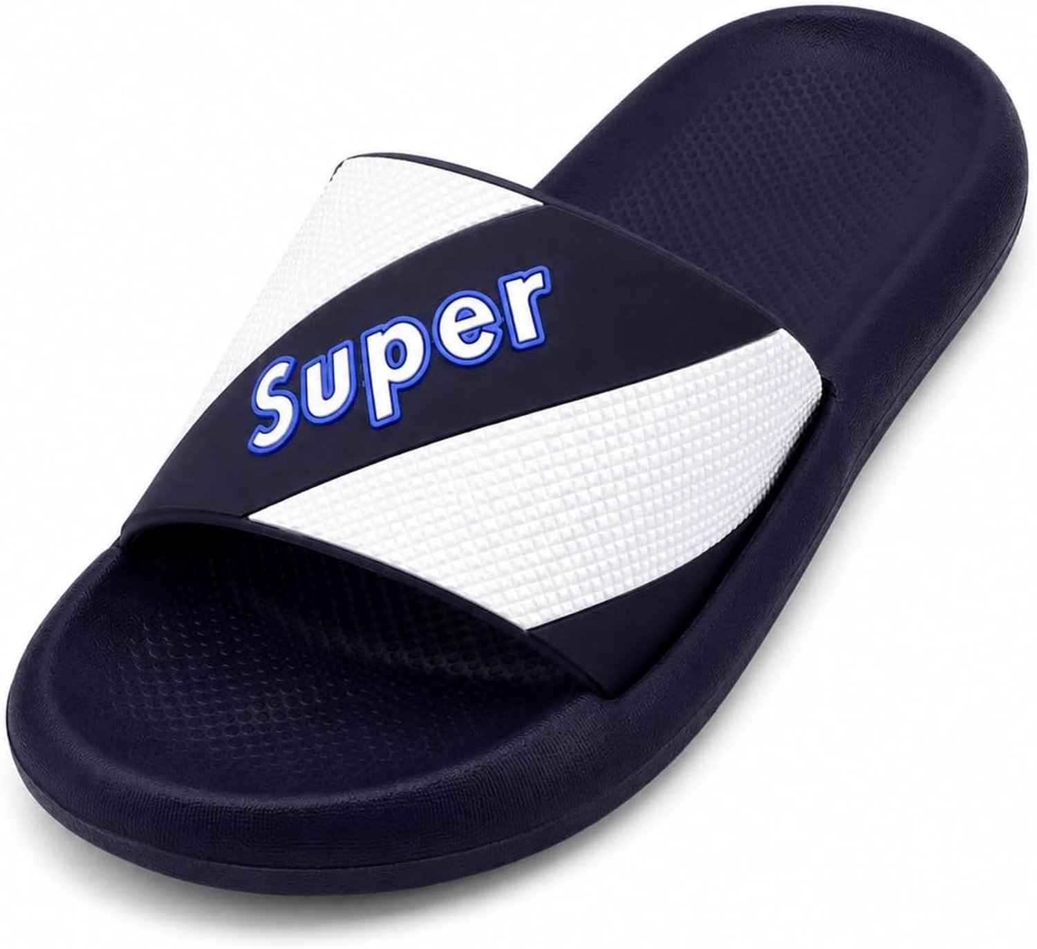 Pantoffels voor heren van EVA met contrasterende band en opdruk, super zool, 3,8 cm, comfortabel voor dagelijks gebruik