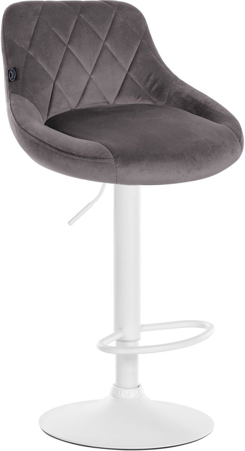 Luxe Comfort Barkruk - Fluweel - Grijs wit/grijs