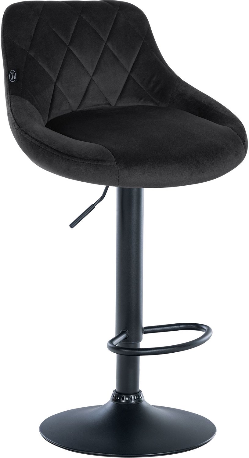 Luxe Comfort Barkruk - Fluweel - Zwart zwart/zwart