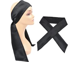 Satin Anti Slip Haarband voor Grip en Bevestiging van Lace Front Wigs, Geschikt voor Makeup, Sport en Yoga (1 Stuk, Zwart)