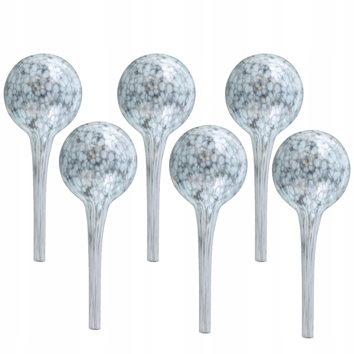 Set van 6x Glazen Plantenwatergevers - Wit - 100 ml