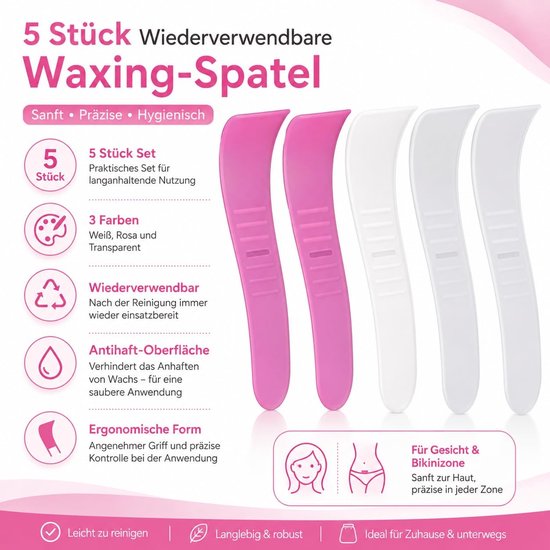 Spatels – anti-aanbaklaag ontharingsgereedschap voor gezicht/bikini (3 kleuren) — afbeelding 5