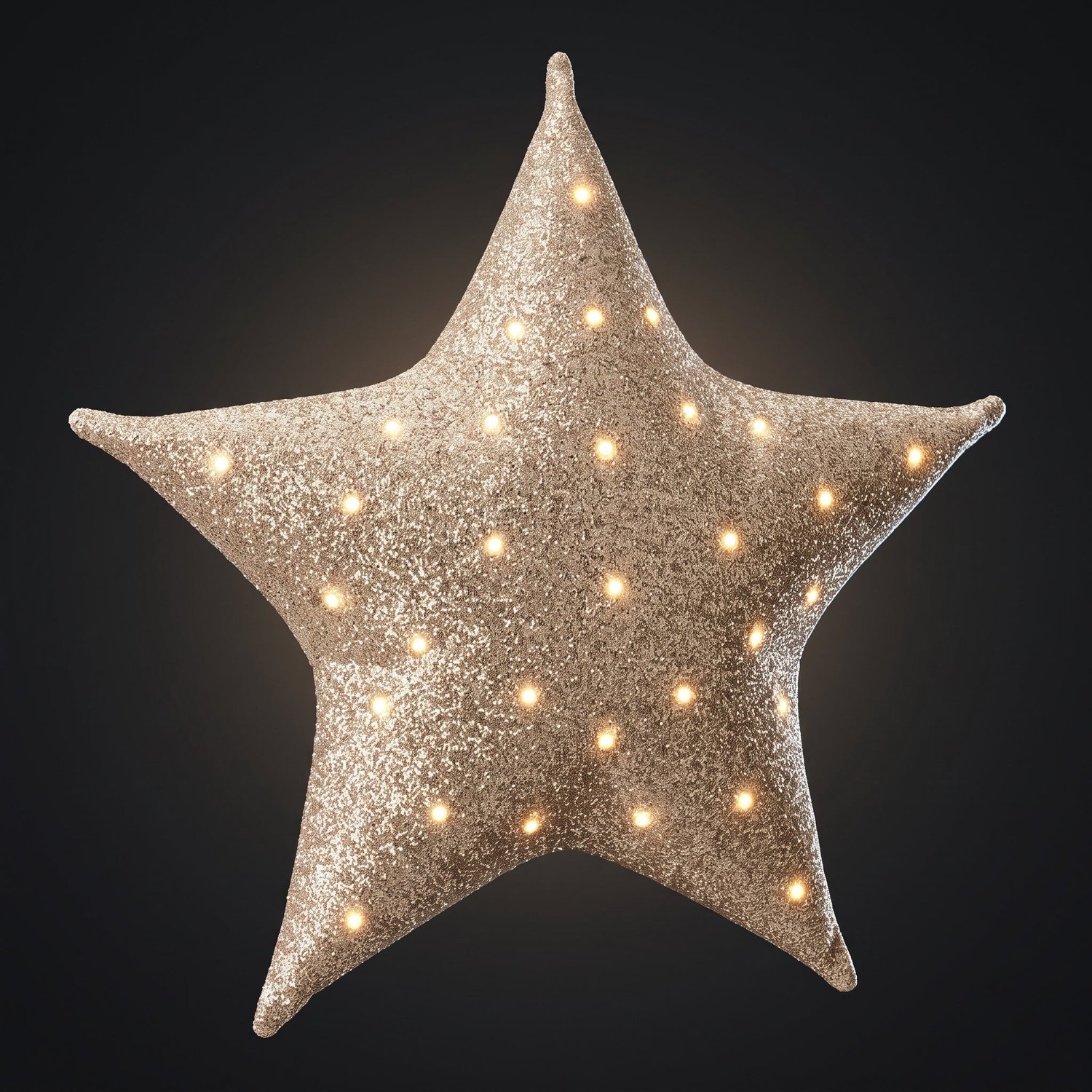 Cheqo® Verlichte Kerstster Goud - LED Kerstster met Kerstlampjes - op Batterijen met Timer - Kerstverlichting voor Binnen - Kerstdecoratie om op te Hangen - Warm Wit - Sfeerverlichting - Verlicht Kerstfiguur - Adventster - Raamdecoratie Kerst