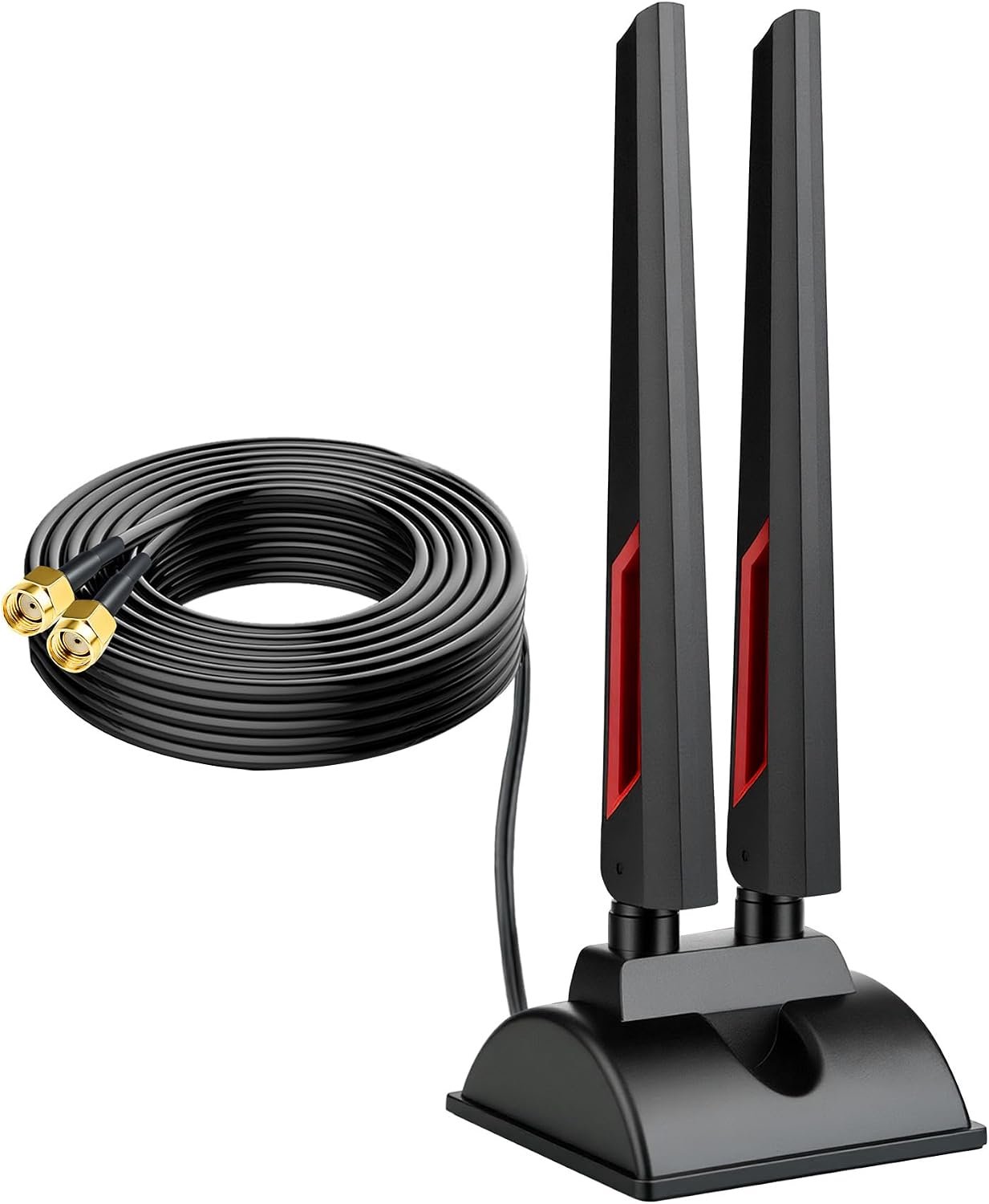6E antenne 2,4 GHz/5 GHz/5,8 GHz/6 GHz wifi-signaalversterker, tri-band magneetvoet met RP-SMA-adapter, 2 m verlengkabel voor wifi 6 router, PCI PCI-E-kaart, pc-moederbord, Bluetooth
