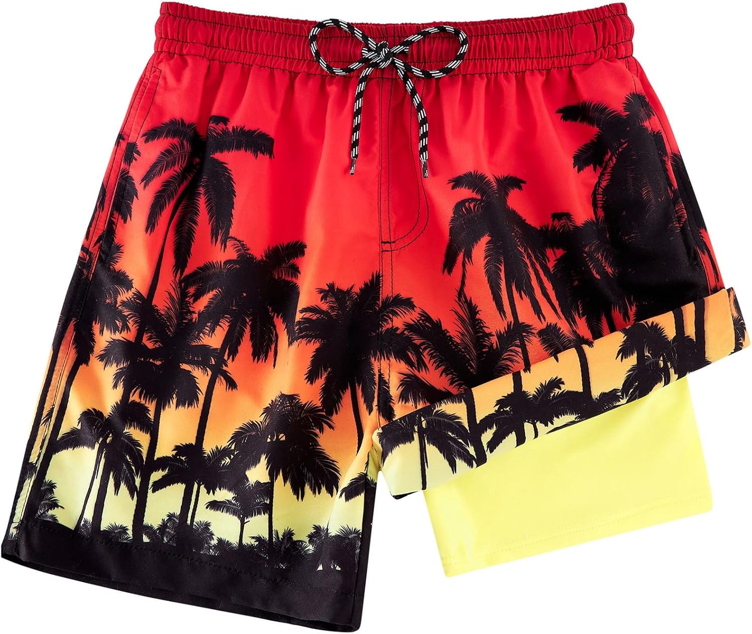 Zwembroek voor jongens Sneldrogende zwemshorts Compressievoering Anti-chafe Boxershort Zwemkleding Strand Boardsurfshorts 7-18 jaar
