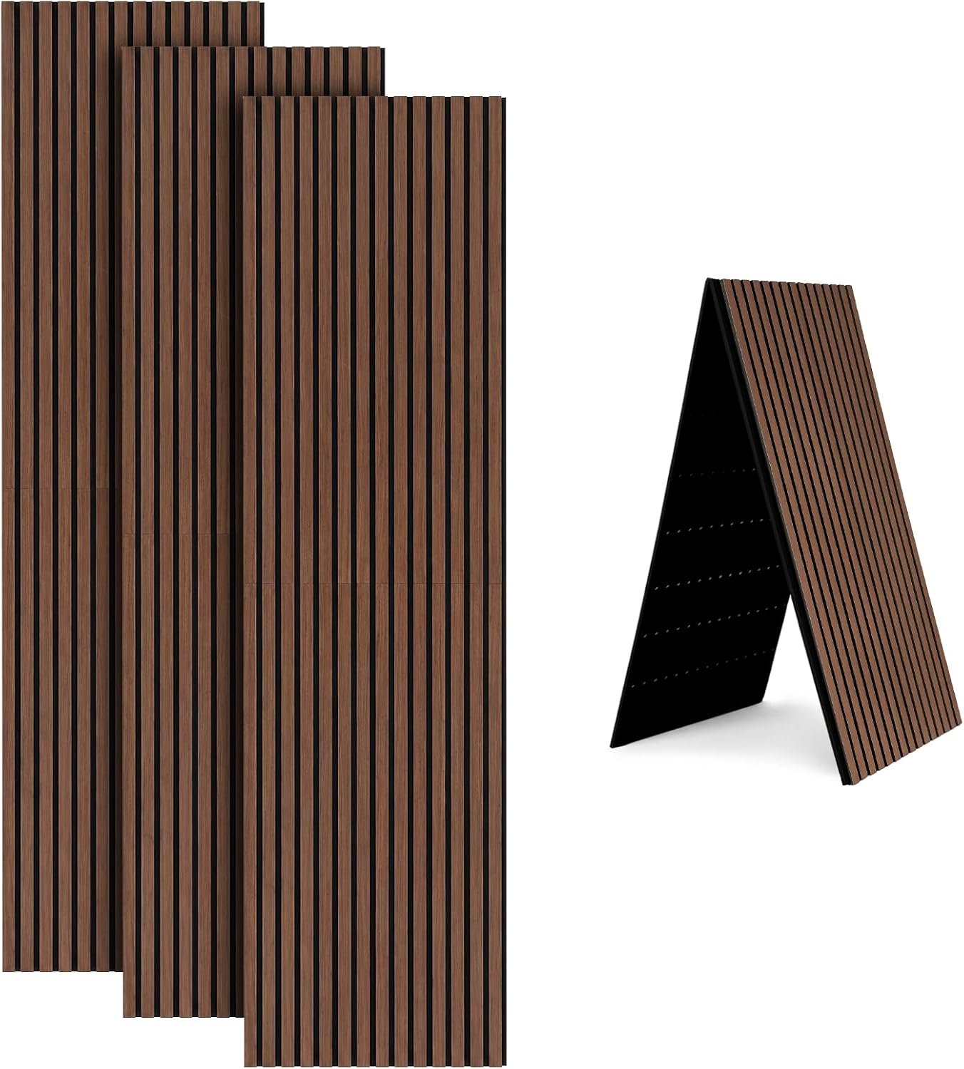 paneel, 240 x 60 cm, walnoot, houtlook, 3 stuks