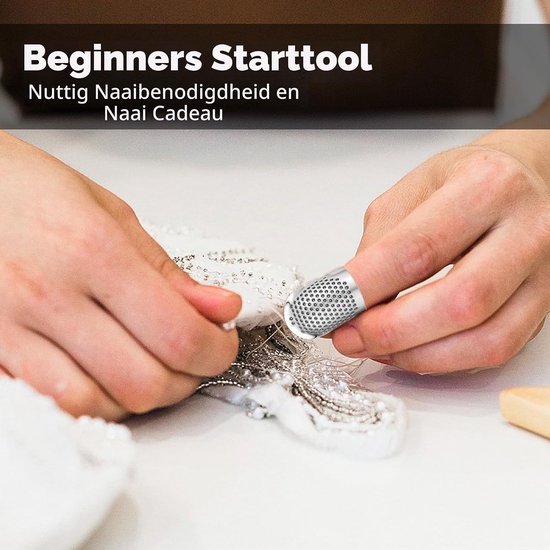 4 Stuks Verstelbare Metaalvingerschilden voor Handwerken, Borduren en Quilten - Naaigerei en Creatieve Accessoires — afbeelding 4